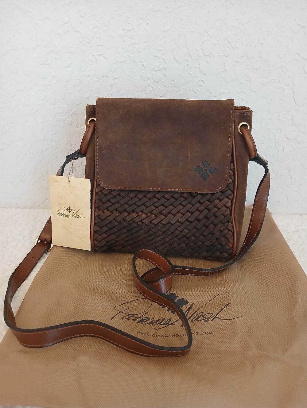 Patricia Nash Garment Washed Suede Marisa Woven  Crossbody NWT